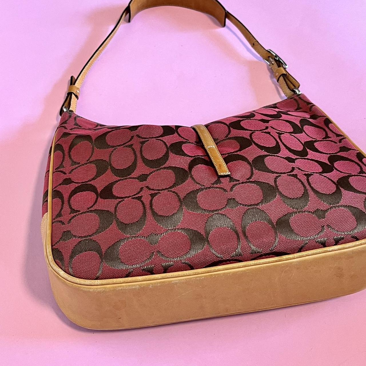 Vintage Coach Red and mustard leather handbag