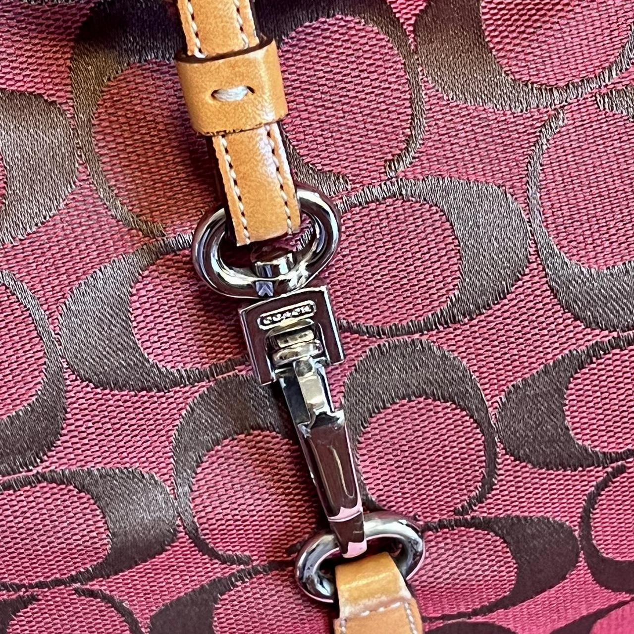 Vintage Coach Red and mustard leather handbag