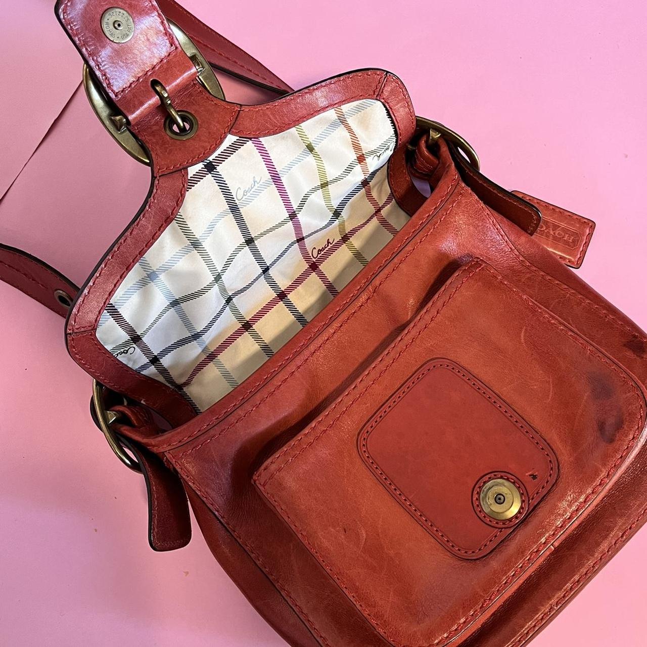 RARE Vintage Coach Leatherware red leather cross body bag