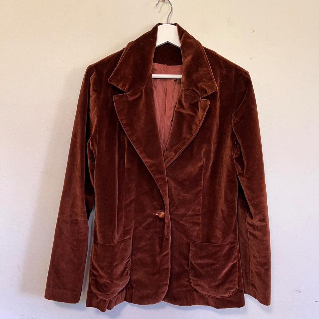 Vintage brown velvet 1970s jacket / blazer