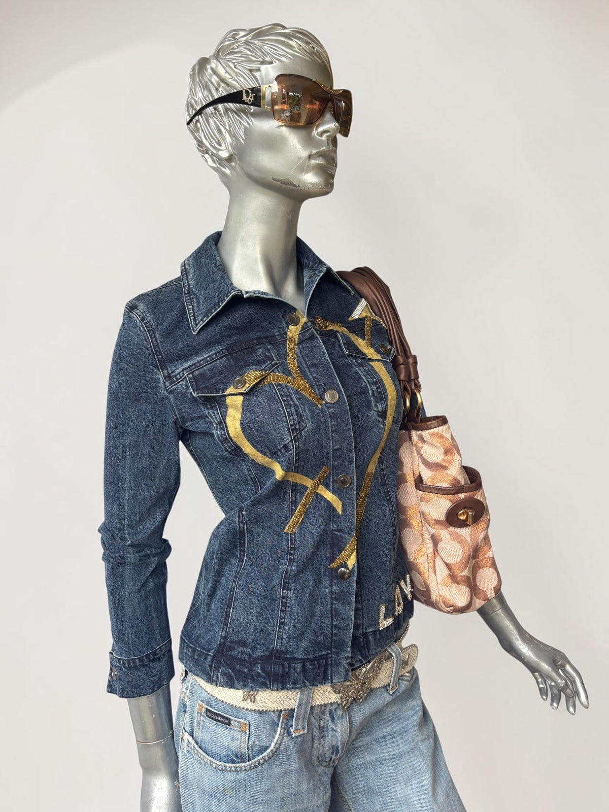 Vintage Valeria Zaccarelli jacket LOVE rhinestone hem