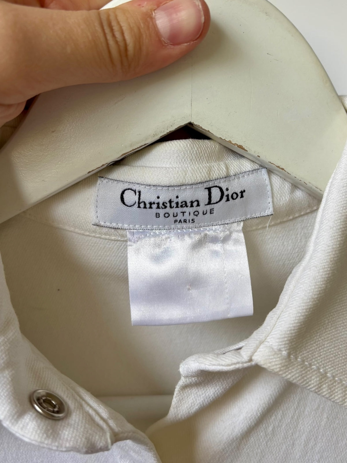 Vintage Christian Dior white shirt snap button front