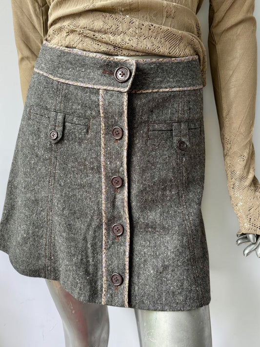 Vintage Baby Jane by Cacharel grey tweed skirt