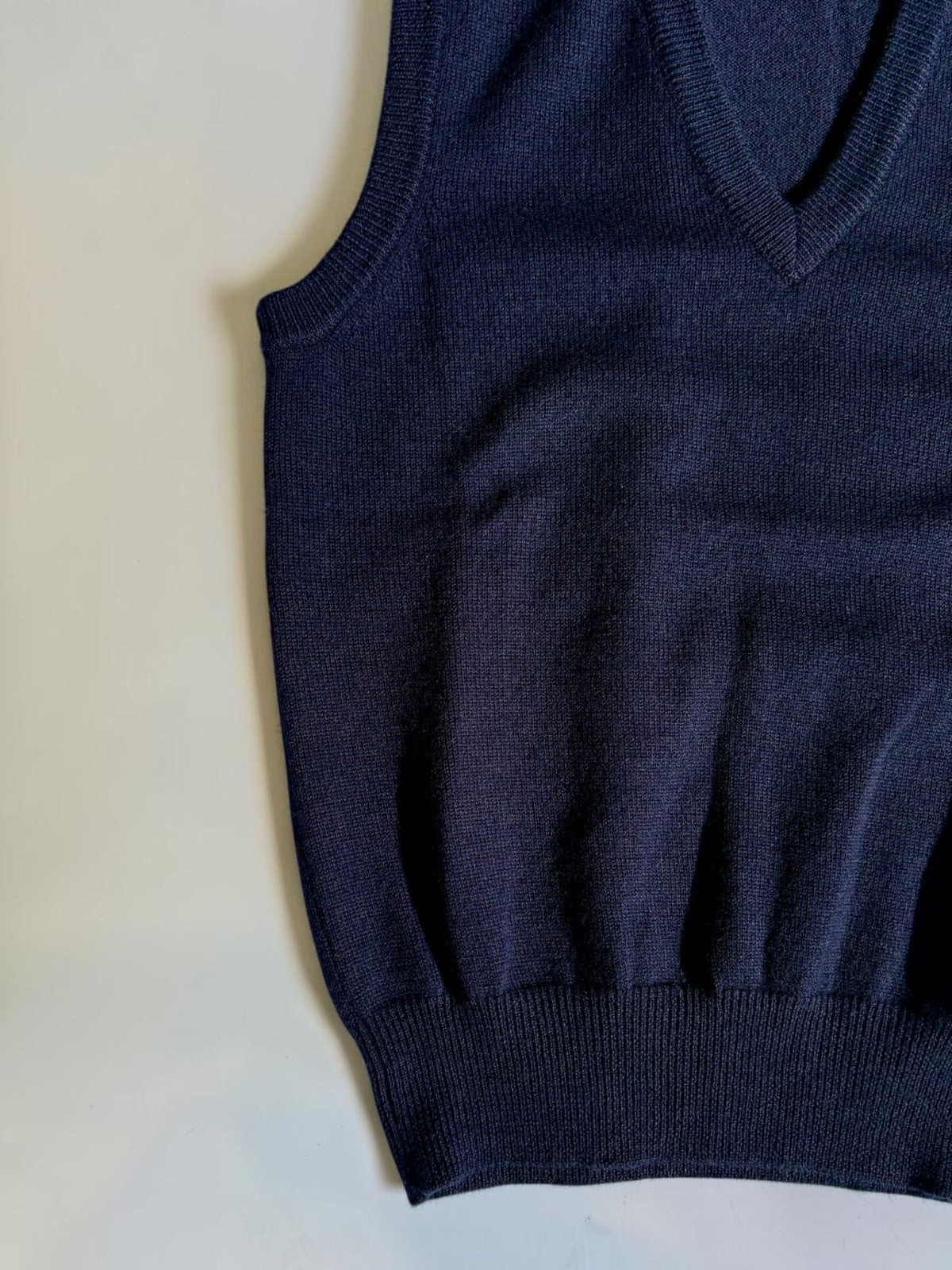 Vintage Burberrys navy knit vest embroidered logo
