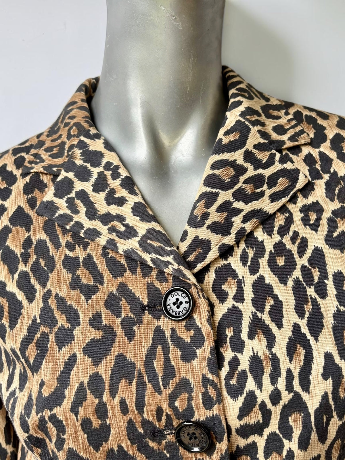 Vintage Dolce and Gabbana leopard blazer button front