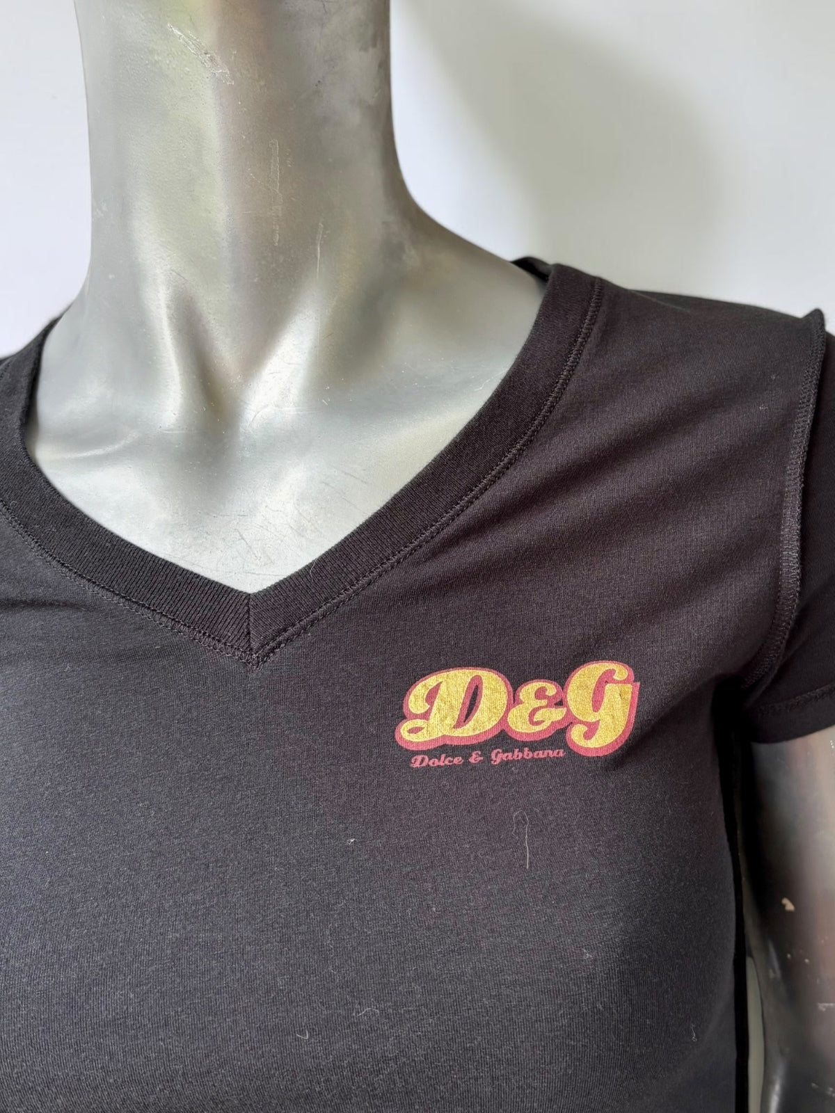 Vintage Dolce and Gabbana D&G black logo top detail