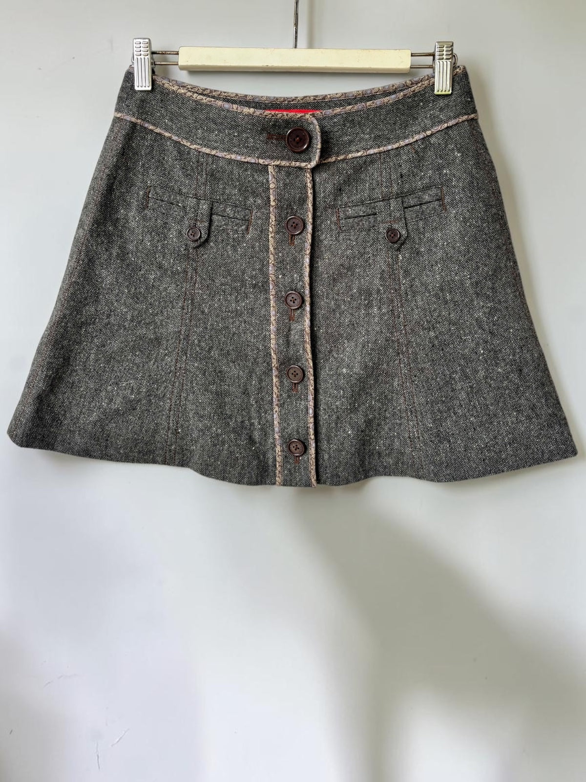 Vintage Baby Jane by Cacharel grey tweed skirt label