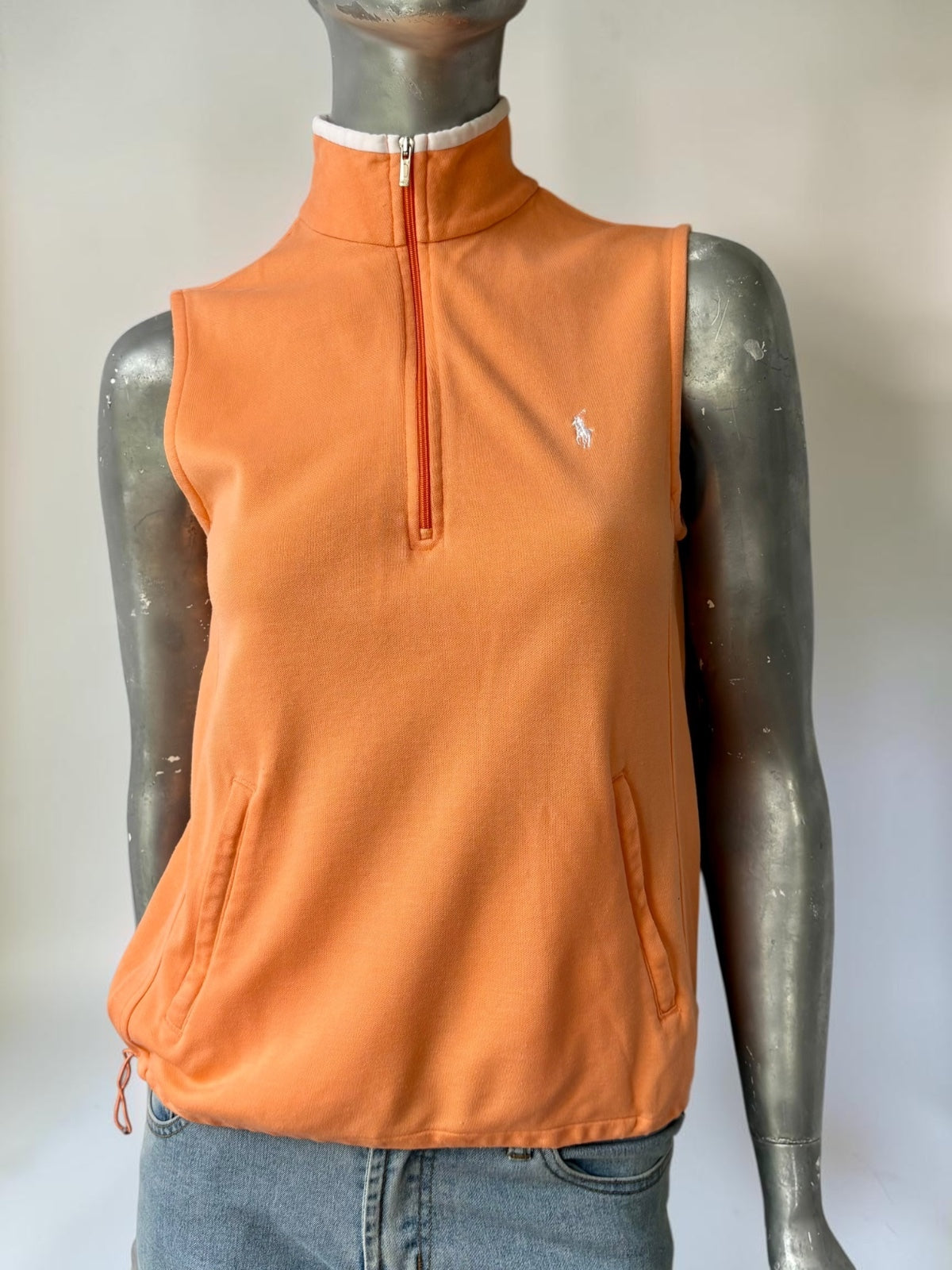 Vintage Ralph Lauren Golf orange sleeveless zip vest