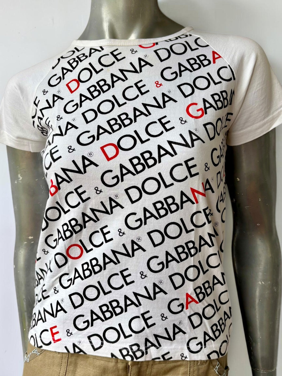 Vintage Dolce and Gabbana white graphic logo tee