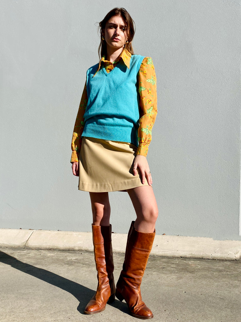 Vintage 100% Lambswool Aqua Vest